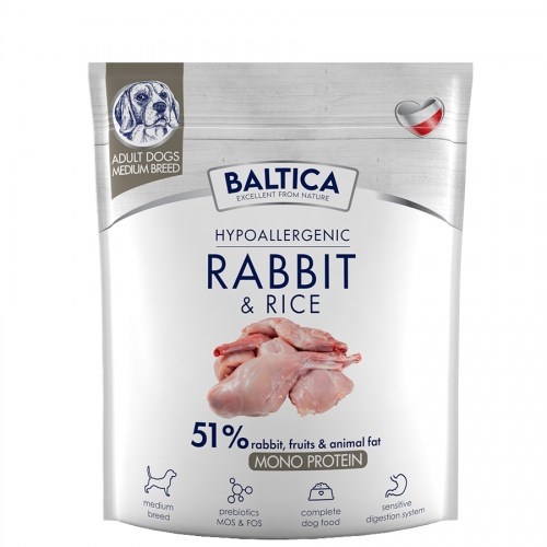 Baltica kuivtoit koerale Nutraceutic Hypoallergenic M Rabbit with Rice, 1kg
