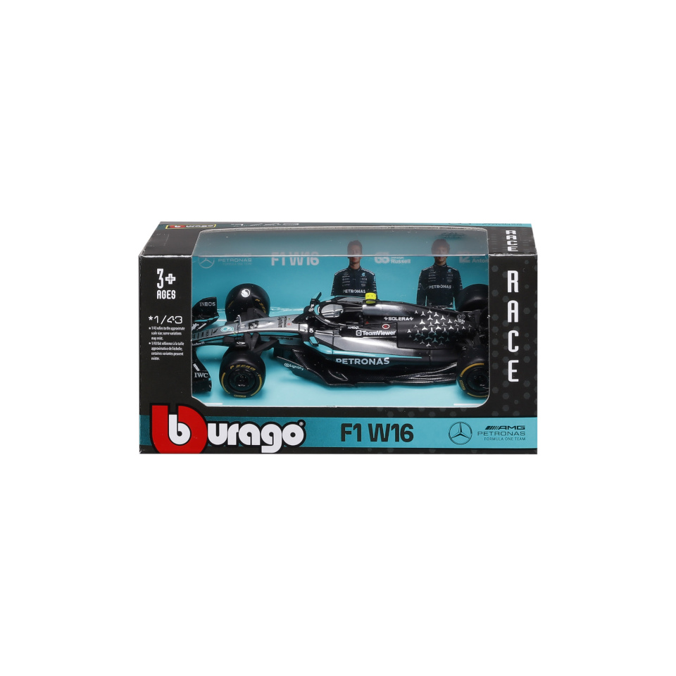 Bburago BBURAGO mudelauto Mercedes-AMG Petronas W16E (2025) #12 Antonelli & #63 Russell, 18-38237