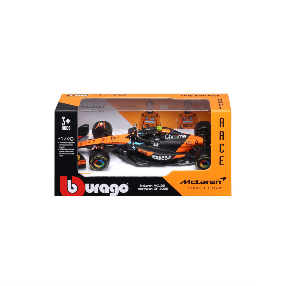 Bburago BBURAGO mudelauto McLaren Racing MCL 39 (2025) #81 Piastri & #4 Norris, 18-38248