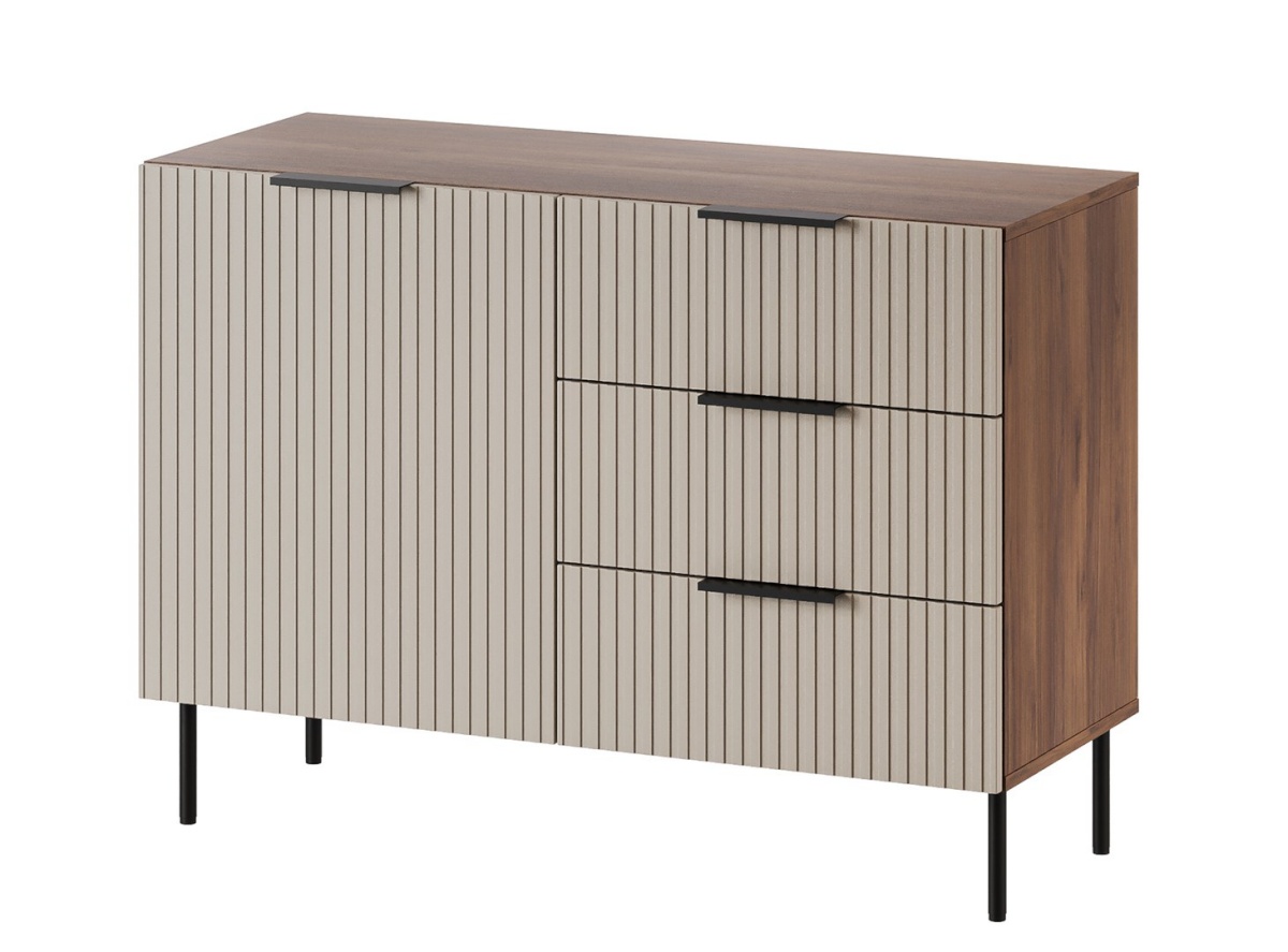 Cama Meble puhvetkapp Chest of drawers 2 ALMERA 104x42x75 walnut/cashmere