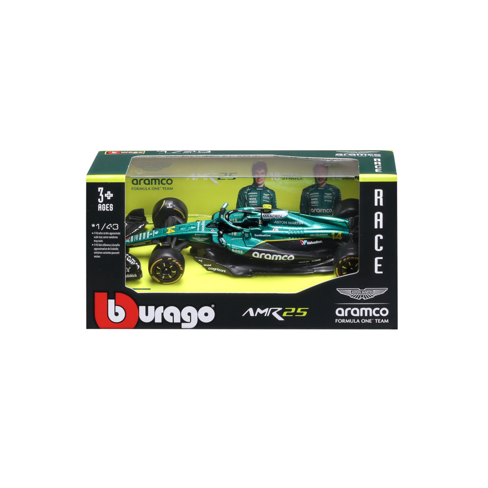 Bburago BBURAGO mudelauto Aston Martin AMR25 (2025) #14 Alonso & #18 Stroll, 18-38250