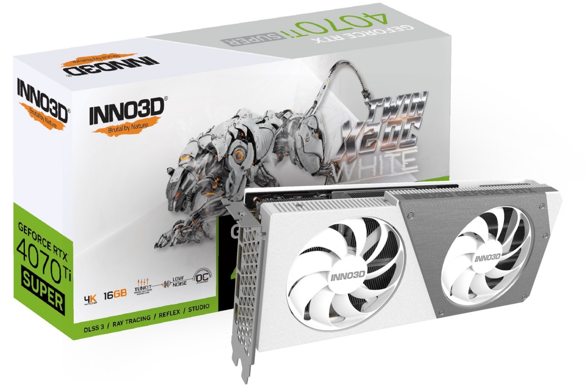 Inno3D videokaart RTX4070 TI Super Twin X2 OC valge 16GB GDDR6X HDMI