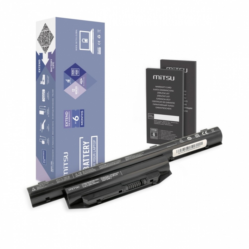 Mitsu sülearvuti aku for Fujitsu Lifebook E753 4400 mAh (48 Wh) 10.8 - 11.1 Volt