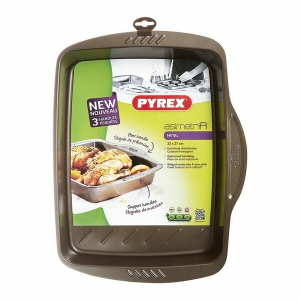 Pyrex Mittenakkuv ahjuplaat pruun must Metall teras