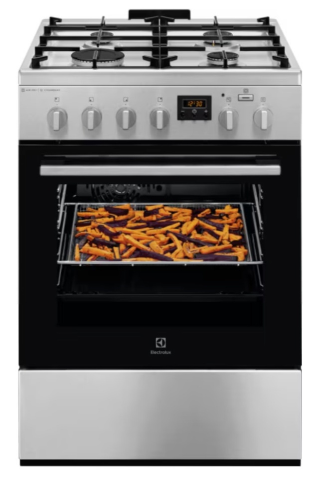 Electrolux eraldiseisev pliit LKK660220X Series 600 SteamBake Gas Stove, roostevaba teras