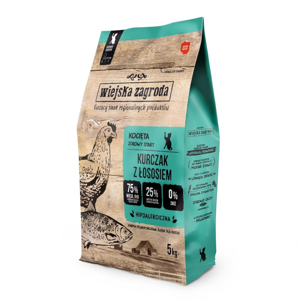 Wiejska Zagroda kuivtoit kassile Kittens Chicken with Salmon, 5kg