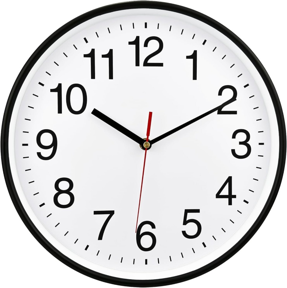 Plumeet seinakell Extra Large Silent Wall Clock 40.6cm, valge/must