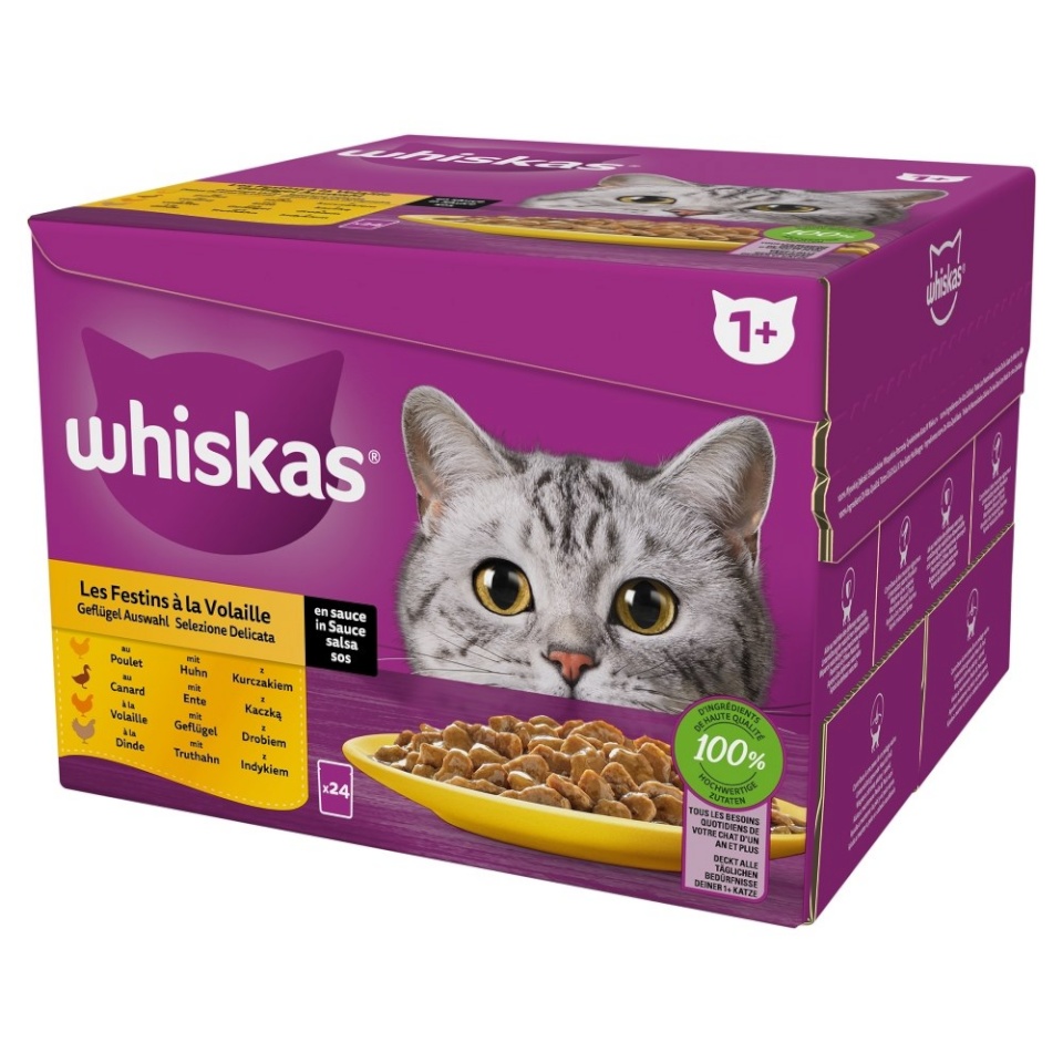Whiskas kassitoit Poultry Feast - Wet Cat Food- 24x85 g