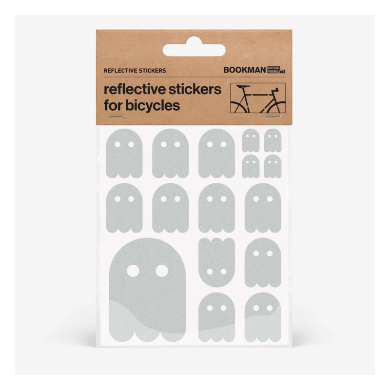 Bookman Helkurkleepsud jalgrattale Reflective Stickers for Bicycles, White Ghost