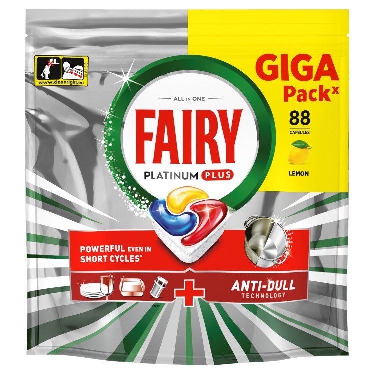 Fairy nõudepesumasina tabletid Platinum Plus All in One Lemon, 88tk