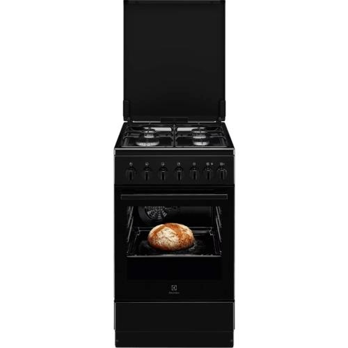 Electrolux gaasipliit LKK560012K , 50 cm, 4 x gaas, elektriahi, aurupuhastus, must