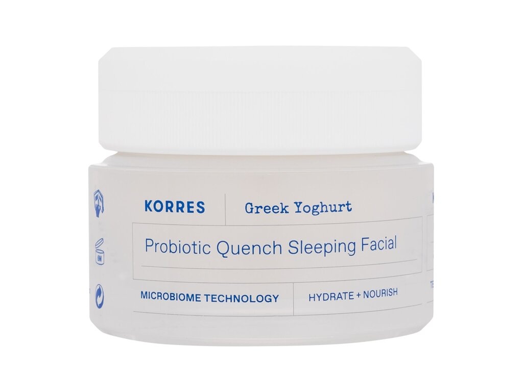 Korres näokreem Greek Yoghurt Probiotic Quench Sleeping Facial 40ml, naistele