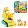 Paw Patrol mängufiguur: Der Dino Film - Rubbles Dino-Rettungs-Bulldozer