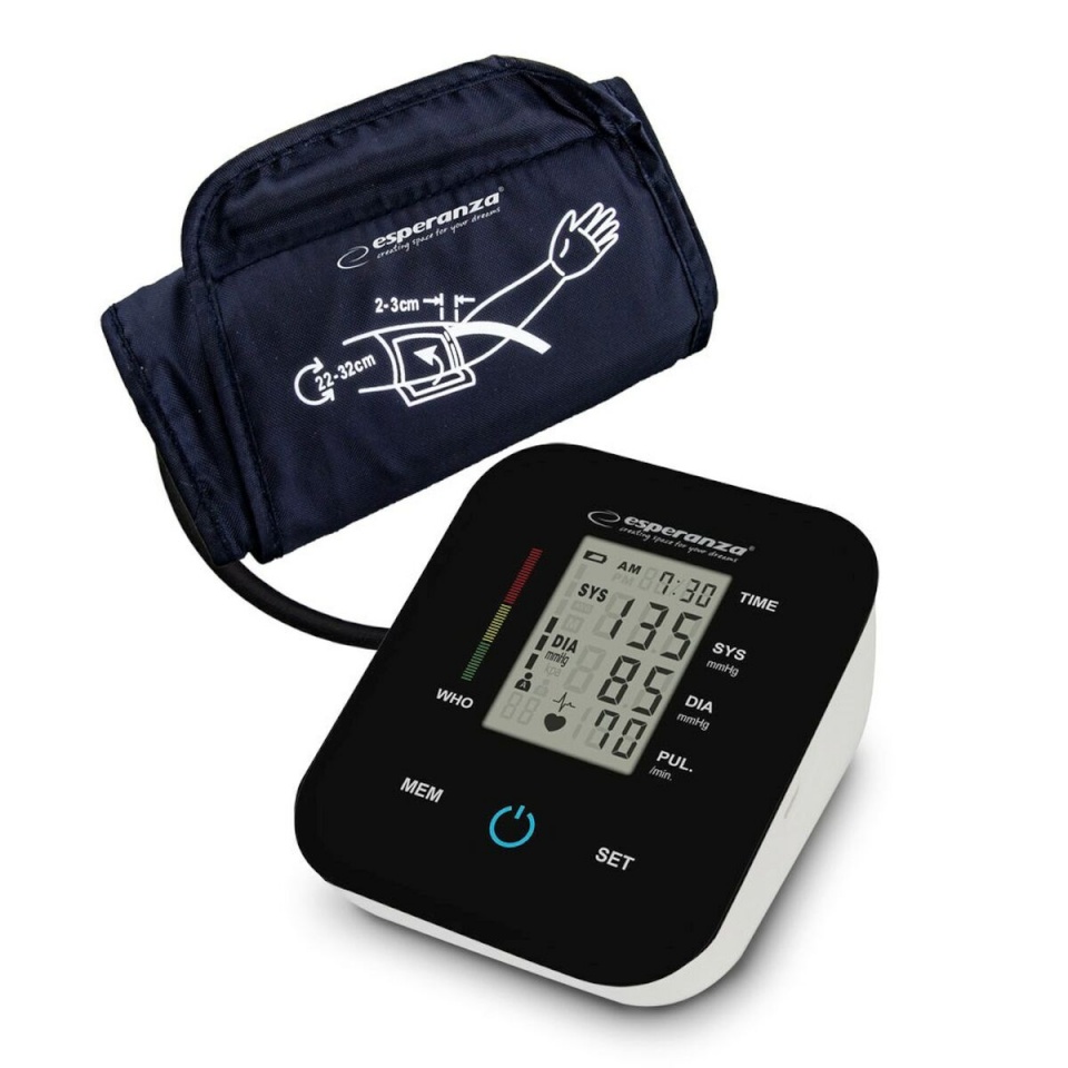 Esperanza vererõhuaparaat käsivarrele ECB006 Upper Arm Blood Pressure Monitor, must