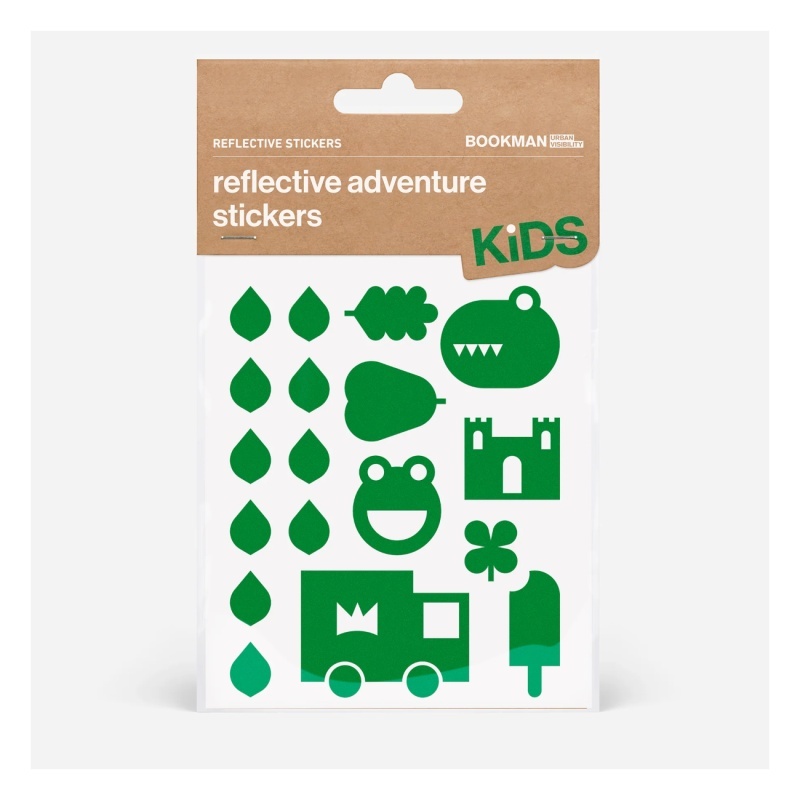 Bookman Helkurkleepsud lastele Reflective Adventure Stickers, Green
