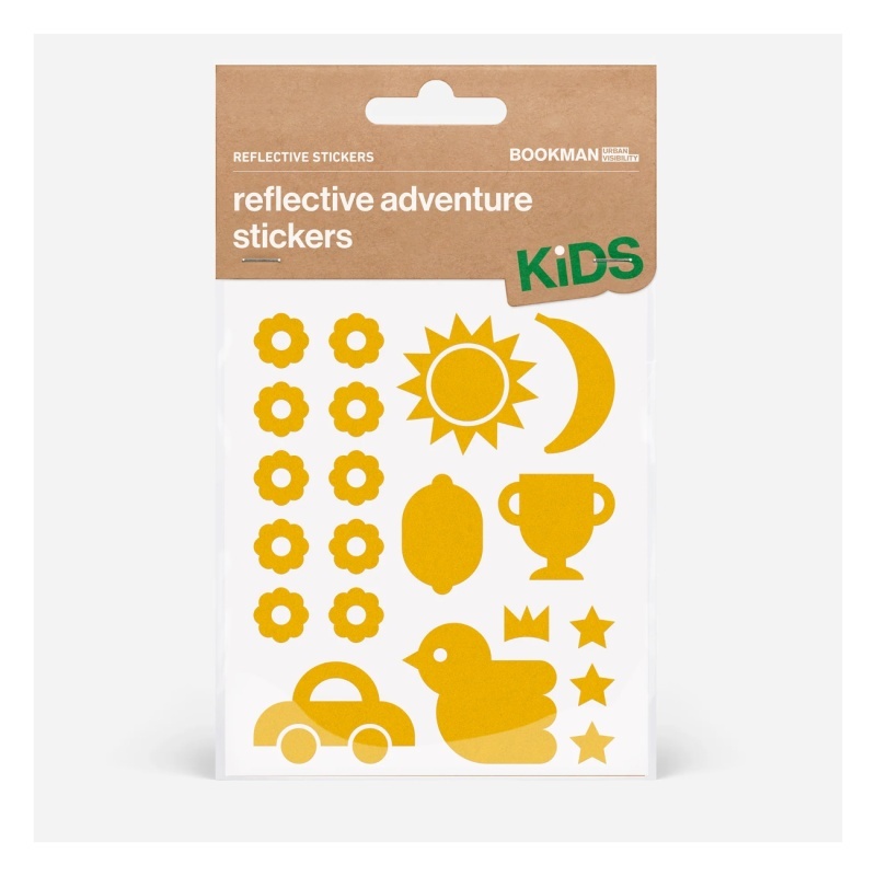Bookman Helkurkleepsud lastele Reflective Adventure Stickers, Yellow