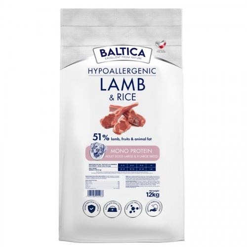 Baltica kuivtoit koerale Nutraceutic Hypoallergenic L/XL Lamb with Rice, 12kg