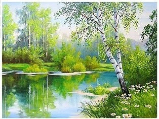 Norimpex teemantmaal Diamond Mosaic - Jeziorko w lesie