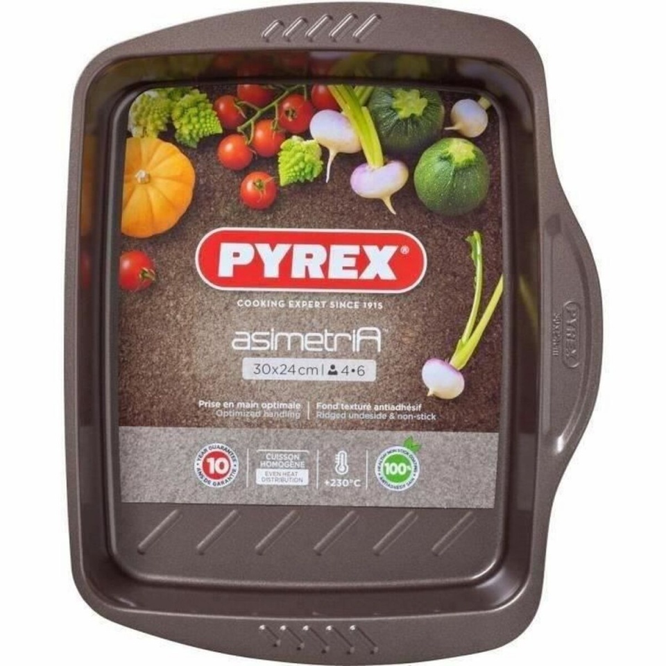 Pyrex Küpsetusplaat pruun must Metall