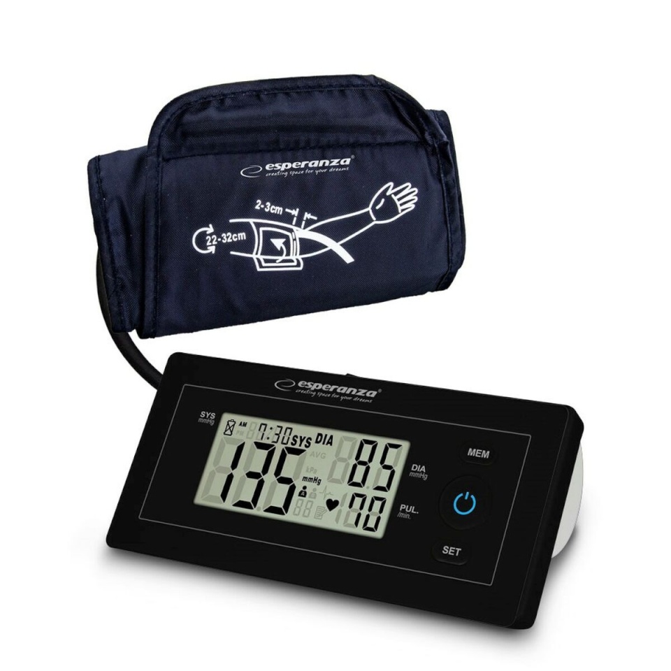 Esperanza vererõhuaparaat käsivarrele ECB008 Upper Arm Blood Pressure Monitor, must