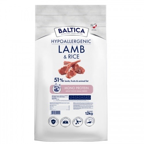 Baltica kuivtoit koerale Nutraceutic Hypoallergenic S Lamb with Rice, 12kg