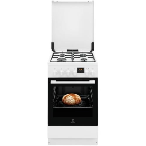 Electrolux gaasipliit LKK560233W , 50 cm, 4 x gaas, elektriahi, aurupuhastus, valge