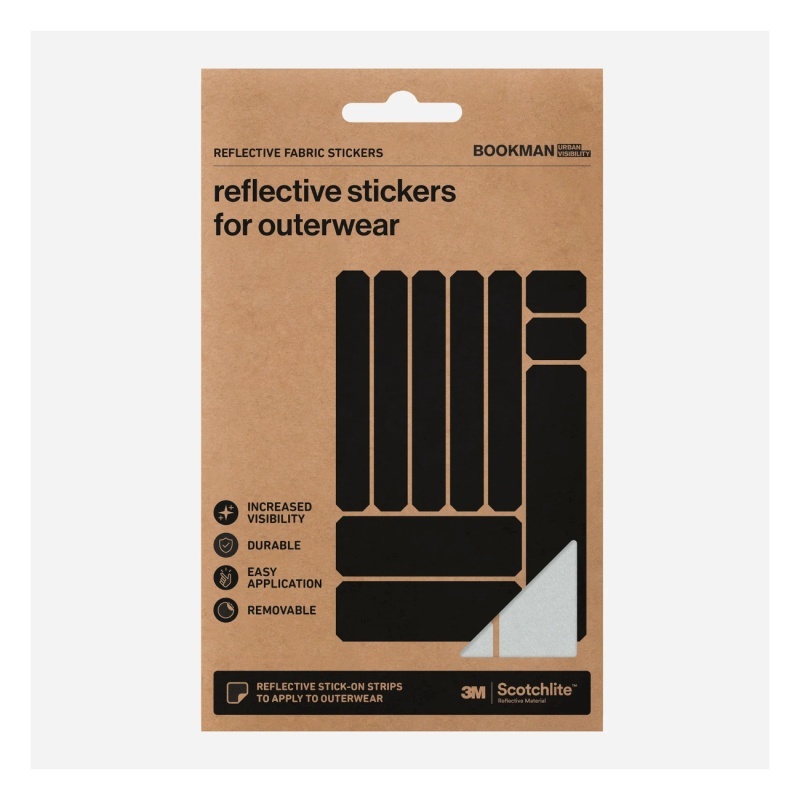 Bookman Helkurkleepsud Reflective Fabric Stickers, Silver Strips