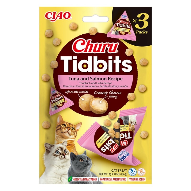 Inaba kassitoit Churu Tidbits Tuna with Salmon, 3x12g