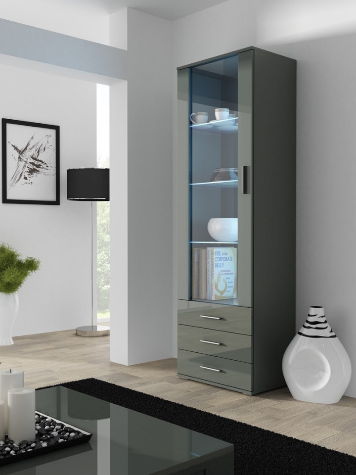 Cama Meble vitriinkapp display cabinet SOHO S1 hall/hall läikega