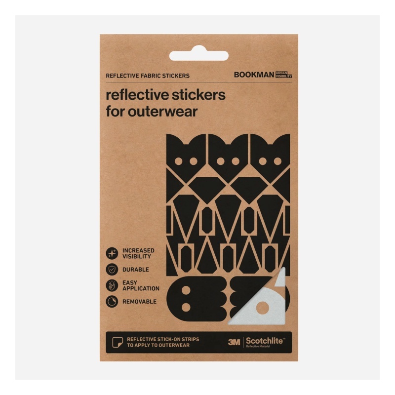 Bookman Helkurkleepsud Reflective Fabric Stickers, Adventure Silver