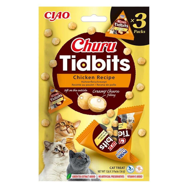 Inaba kassitoit Churu Tidbits Chicken, 3x12g
