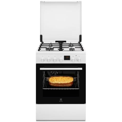 Electrolux gaasipliit LKK660225W , 60 cm, 4 x gaas, elektriahi, aurupuhastus, valge