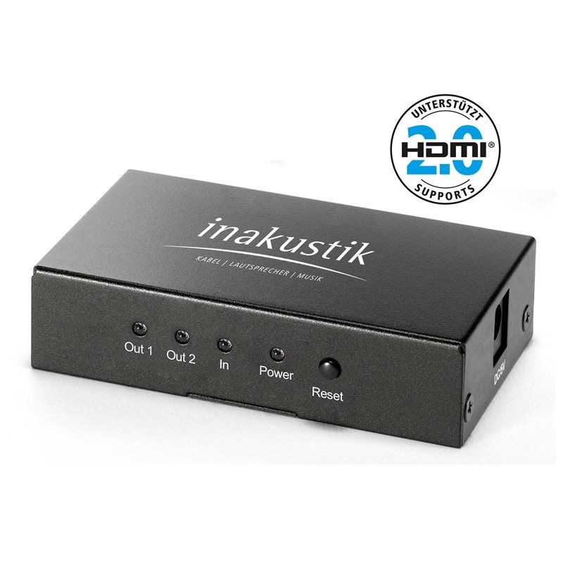 In-Akustik premium high speed HDMI splitter 1->2