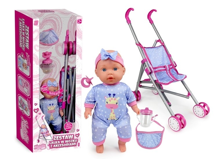Artyk mängunukk Natalia - Bab y with stroller 30 cm