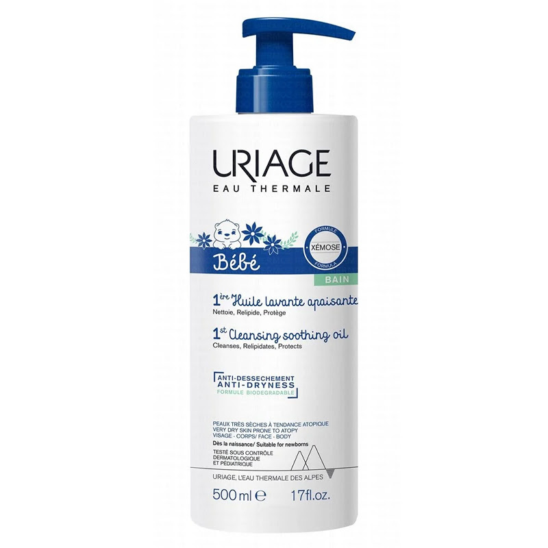 Uriage dušiõli Bébé 1st Cleansing Soothing Oil 500ml, lastele