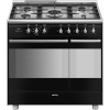 Smeg gaasipliit SCB92PN8 Classic, 5 x gaas, 2 x elektriahi, pürolüüs, 90 cm, must