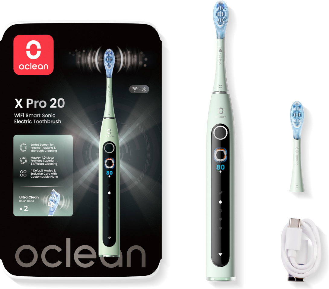 Oclean elektriline hambahari X Pro 20 Electric Toothbrush, roheline
