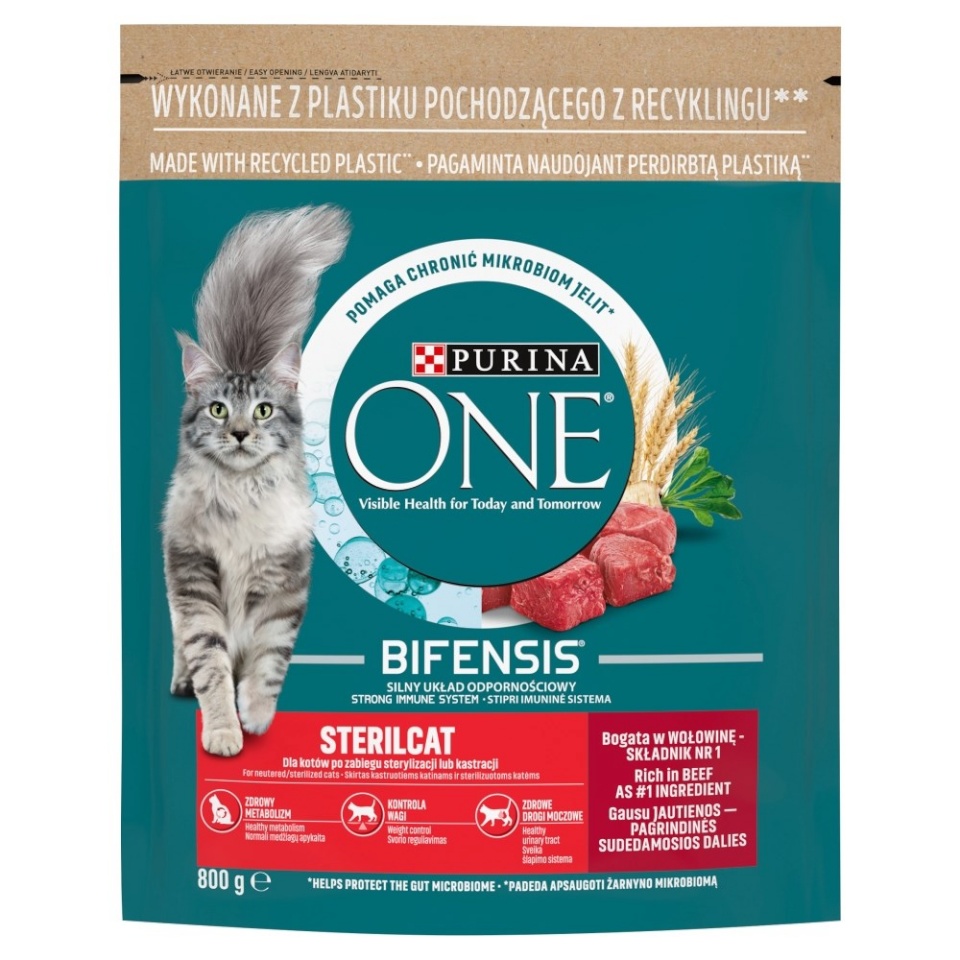 Purina Nestle kuivtoit kassile ONE Bifensis Sterilcat Beef, 800g