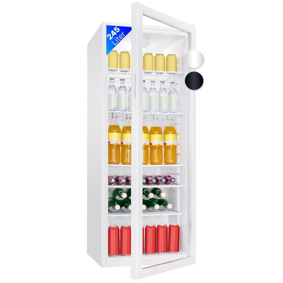 Bomann klaasuksega külmik KSG7289W Glass Door Refrigerator, 245L, valge
