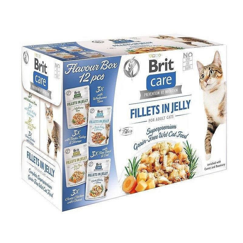 Brit kassitoit Care Fillets in Jelly Flavour Box, 12x 85g