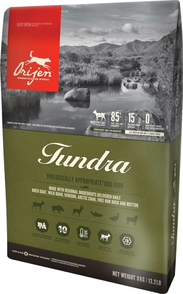 Orijen kuivtoit koerale Tundra Adult Chicken, Fish, Turkey, 11,4kg