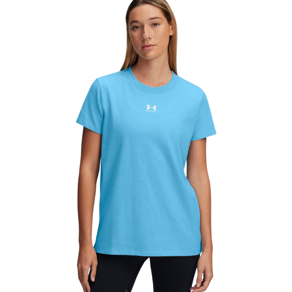 Under Armour T-särk naistele Rival Core SS helesinine 1383648 453 suurus M