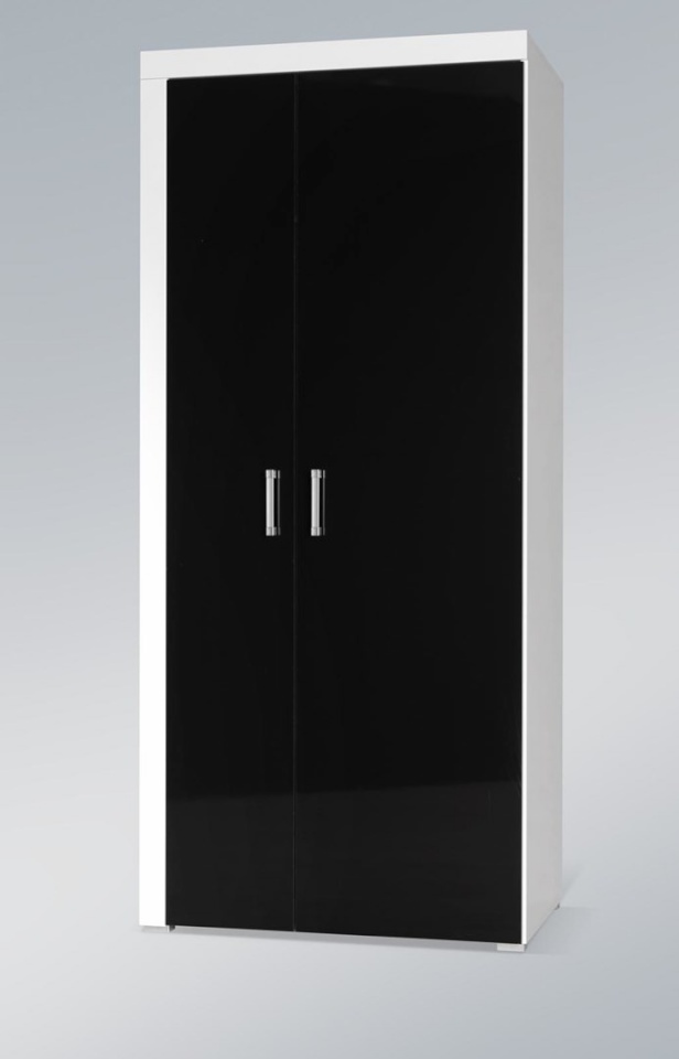 Cama Meble riidekapp wardrobe SAMBA valge/must läikega