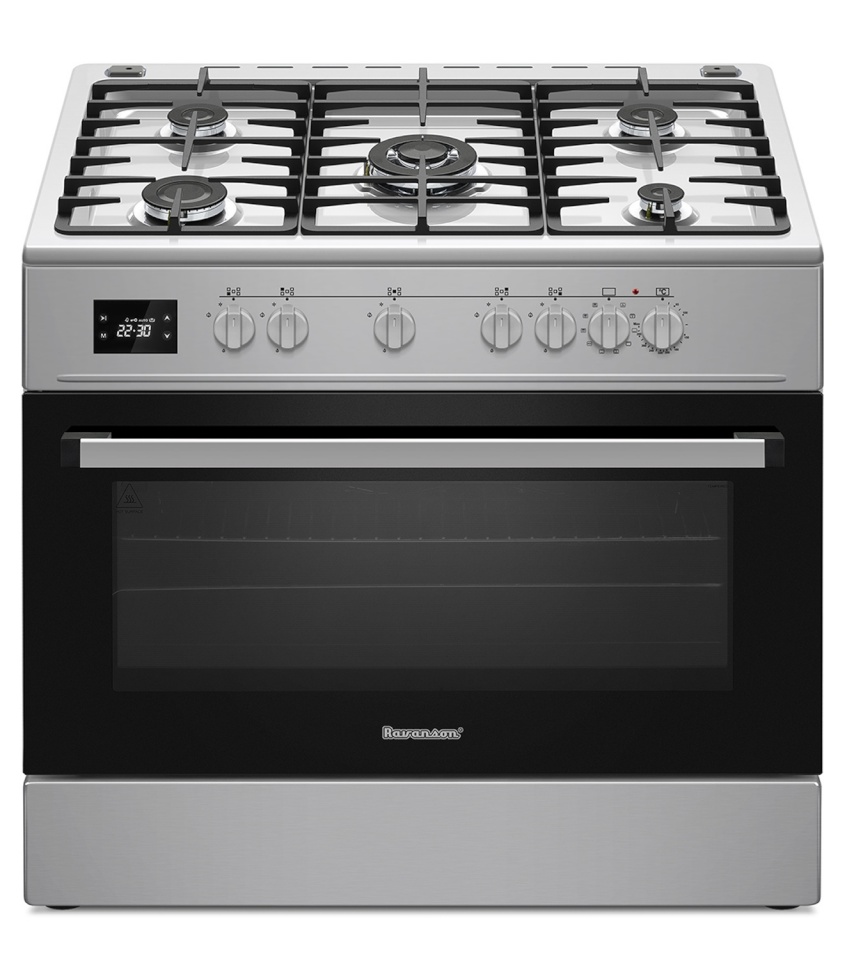 Ravanson gaasipliit elektriahjuga Ravanson KWGEK90 Chef Modern inox