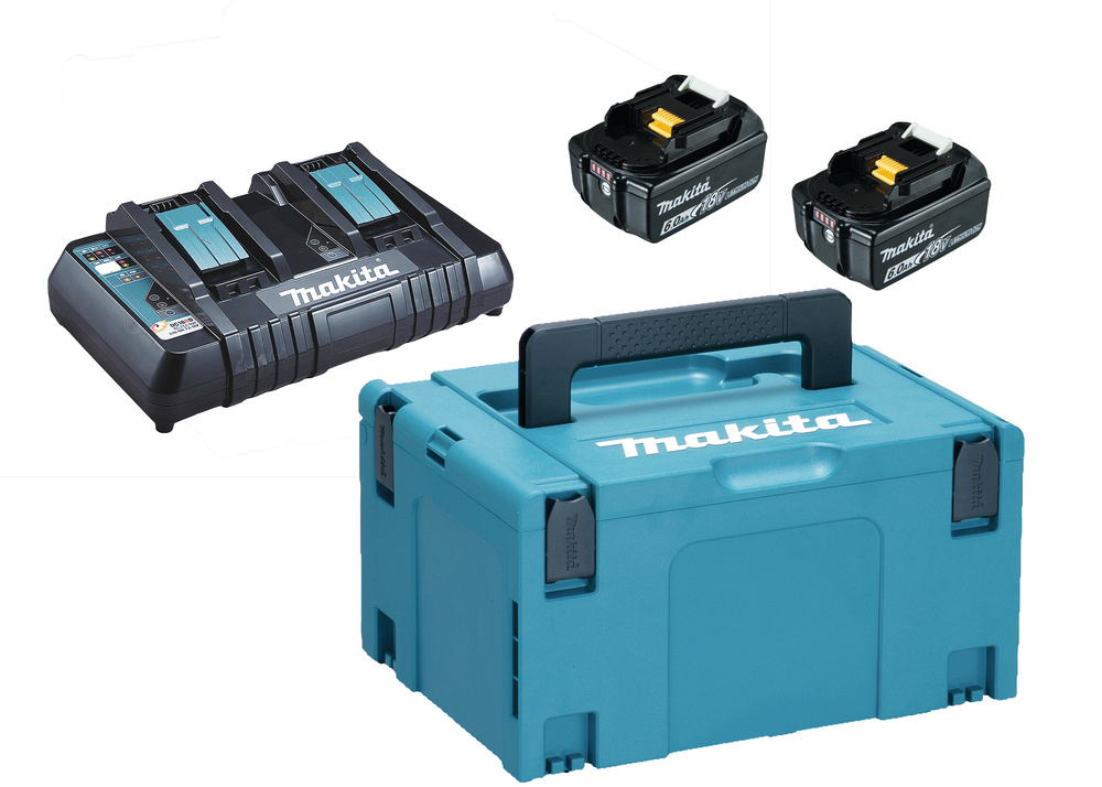 Makita akud + laadija komplekt Energy PowerPack Kit 198077-8 (2x 6.0Ah 18V BL1860B akut + 2-ne kiirlaadija DC18RD)