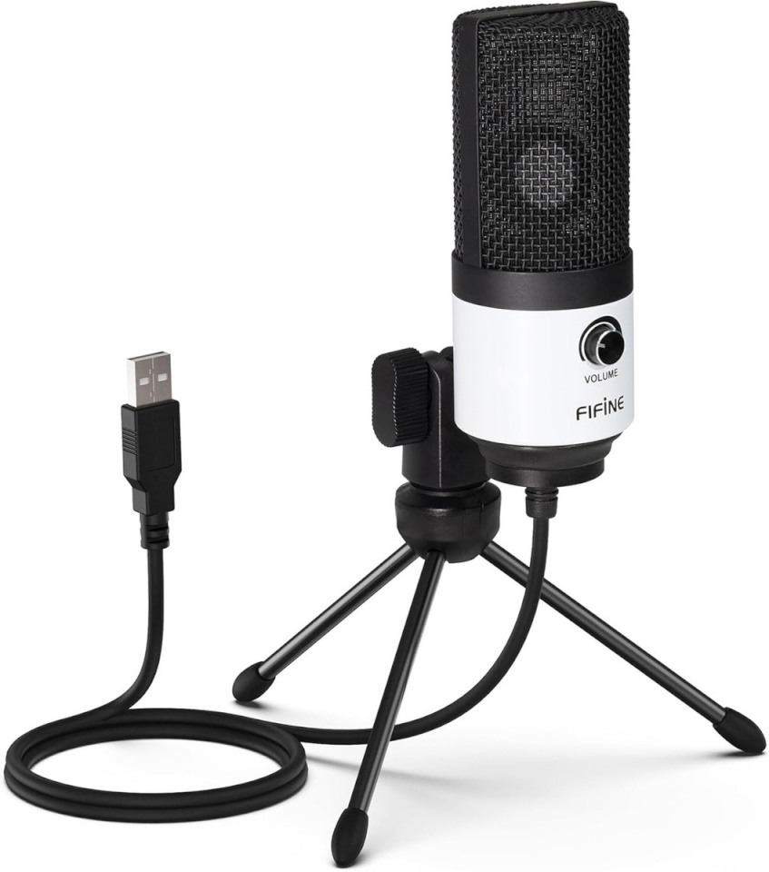 Fifine K669BW studio microphone (valge)