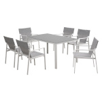 H4Y aiamööblikomplekt OSMAN laud ja 6 tooli, helehall