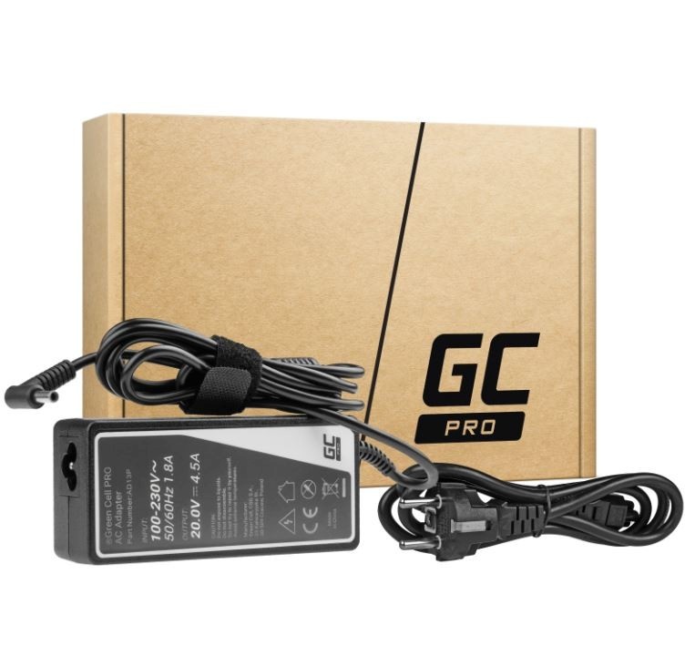 Green Cell laadija, AC adapter USB-C 90W 5/9/12/15/20V