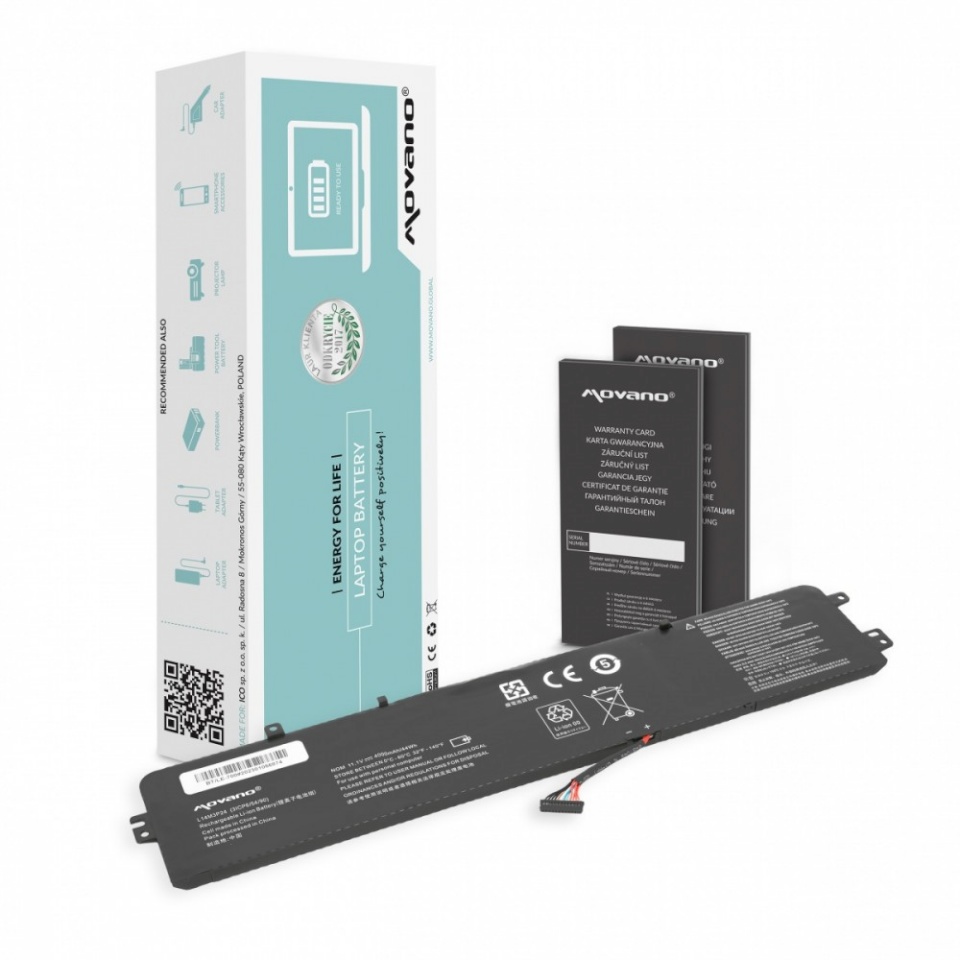 Movano sülearvuti aku L14M3P24 L14S3P24 for Lenovo 700-15ISK - 4000 mAh (44 Wh)