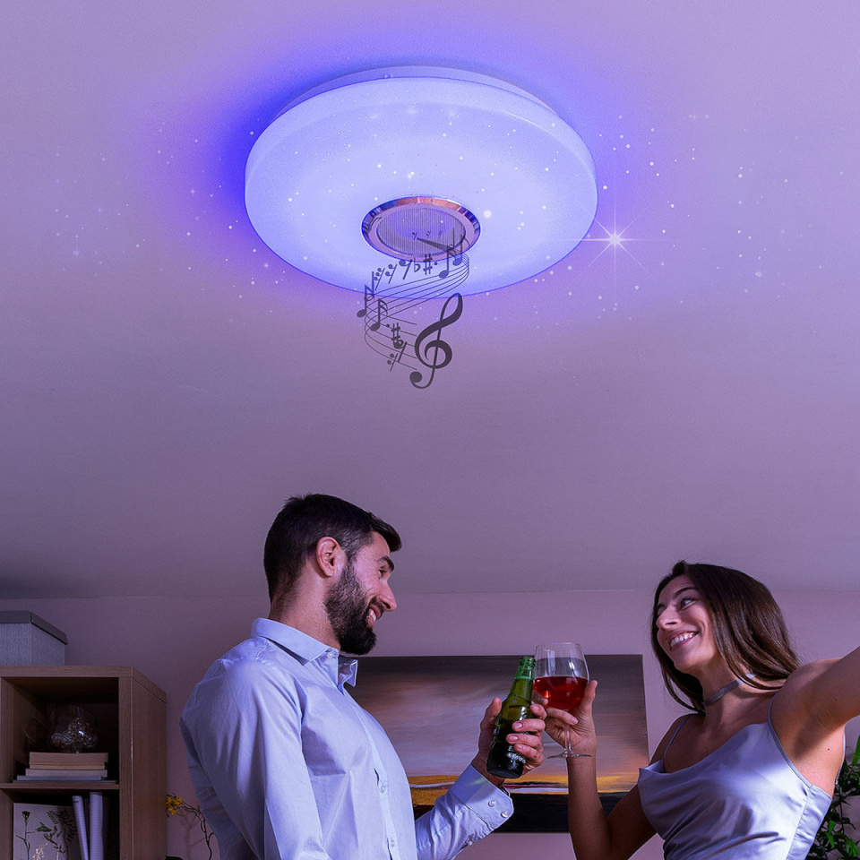 InnovaGoods Kõlariga LED-laelamp Lumavox